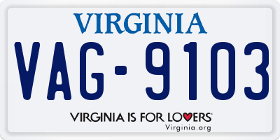 VA license plate VAG9103