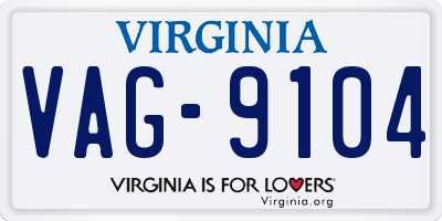 VA license plate VAG9104