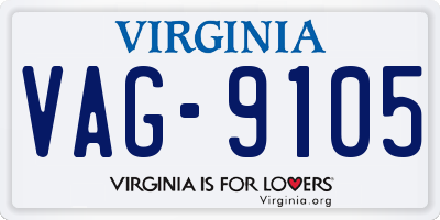 VA license plate VAG9105