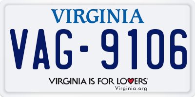 VA license plate VAG9106