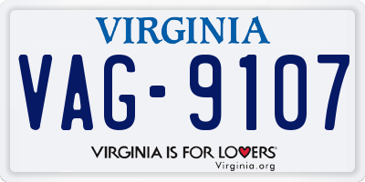 VA license plate VAG9107