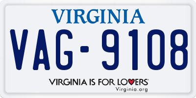 VA license plate VAG9108