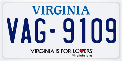 VA license plate VAG9109