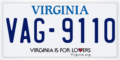 VA license plate VAG9110