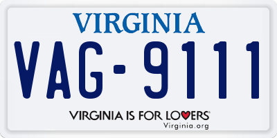 VA license plate VAG9111