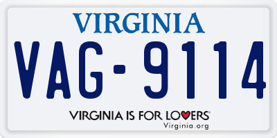VA license plate VAG9114