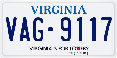 VA license plate VAG9117