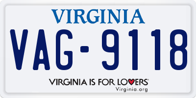VA license plate VAG9118
