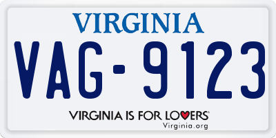 VA license plate VAG9123