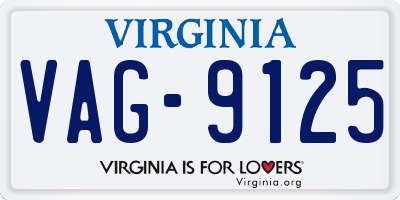 VA license plate VAG9125