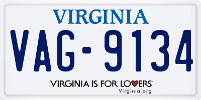 VA license plate VAG9134