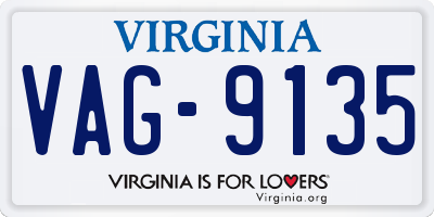 VA license plate VAG9135
