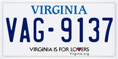 VA license plate VAG9137