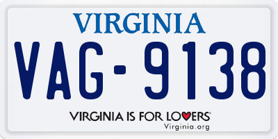 VA license plate VAG9138