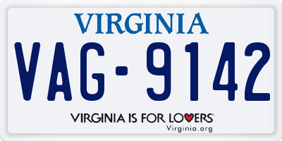 VA license plate VAG9142
