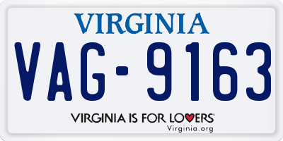 VA license plate VAG9163