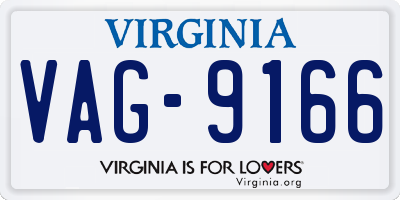 VA license plate VAG9166