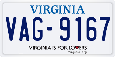 VA license plate VAG9167
