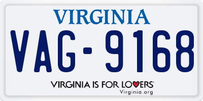 VA license plate VAG9168