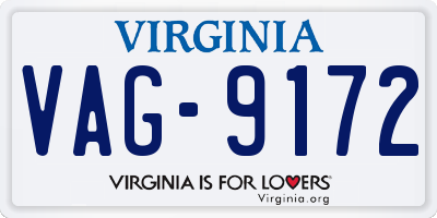 VA license plate VAG9172