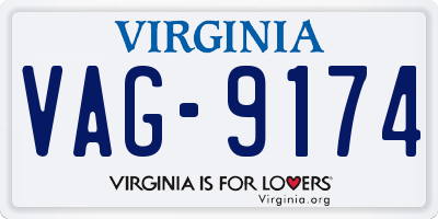 VA license plate VAG9174