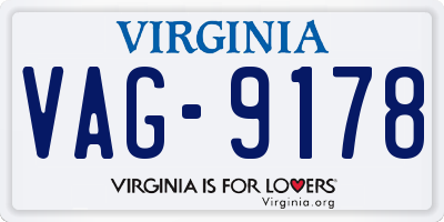 VA license plate VAG9178