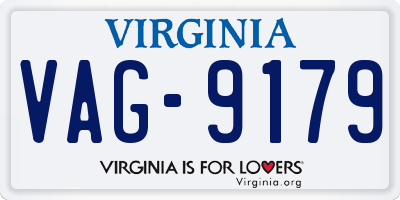 VA license plate VAG9179