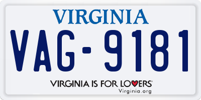 VA license plate VAG9181