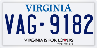 VA license plate VAG9182