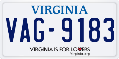 VA license plate VAG9183