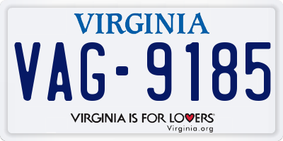 VA license plate VAG9185