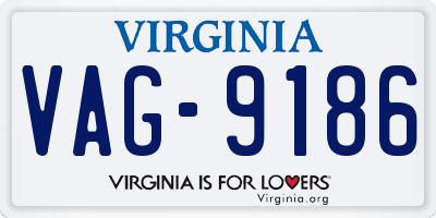 VA license plate VAG9186