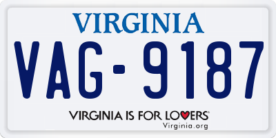 VA license plate VAG9187