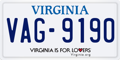 VA license plate VAG9190