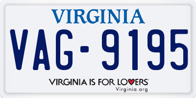 VA license plate VAG9195