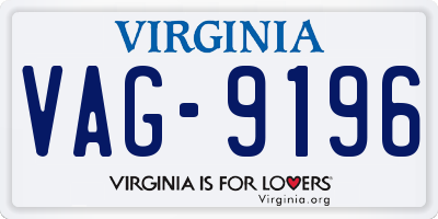 VA license plate VAG9196