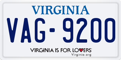 VA license plate VAG9200