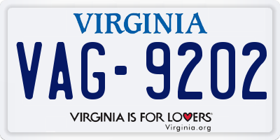 VA license plate VAG9202