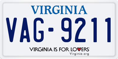 VA license plate VAG9211