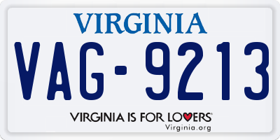 VA license plate VAG9213