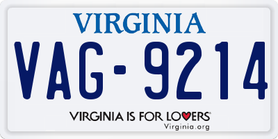 VA license plate VAG9214