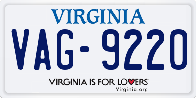 VA license plate VAG9220