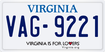 VA license plate VAG9221