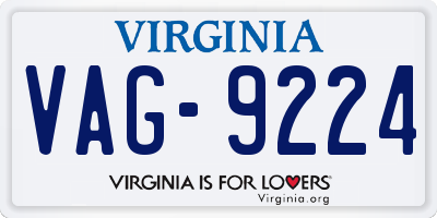 VA license plate VAG9224