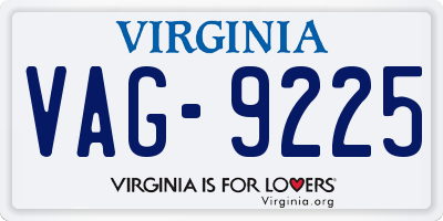 VA license plate VAG9225