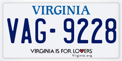 VA license plate VAG9228