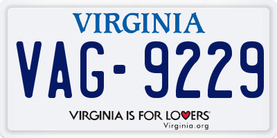 VA license plate VAG9229