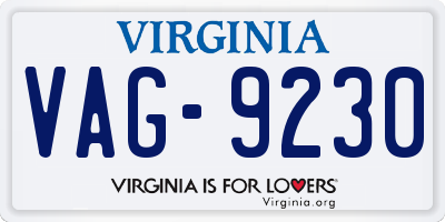 VA license plate VAG9230