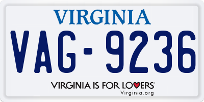 VA license plate VAG9236