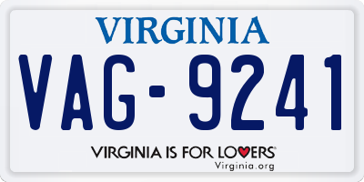 VA license plate VAG9241